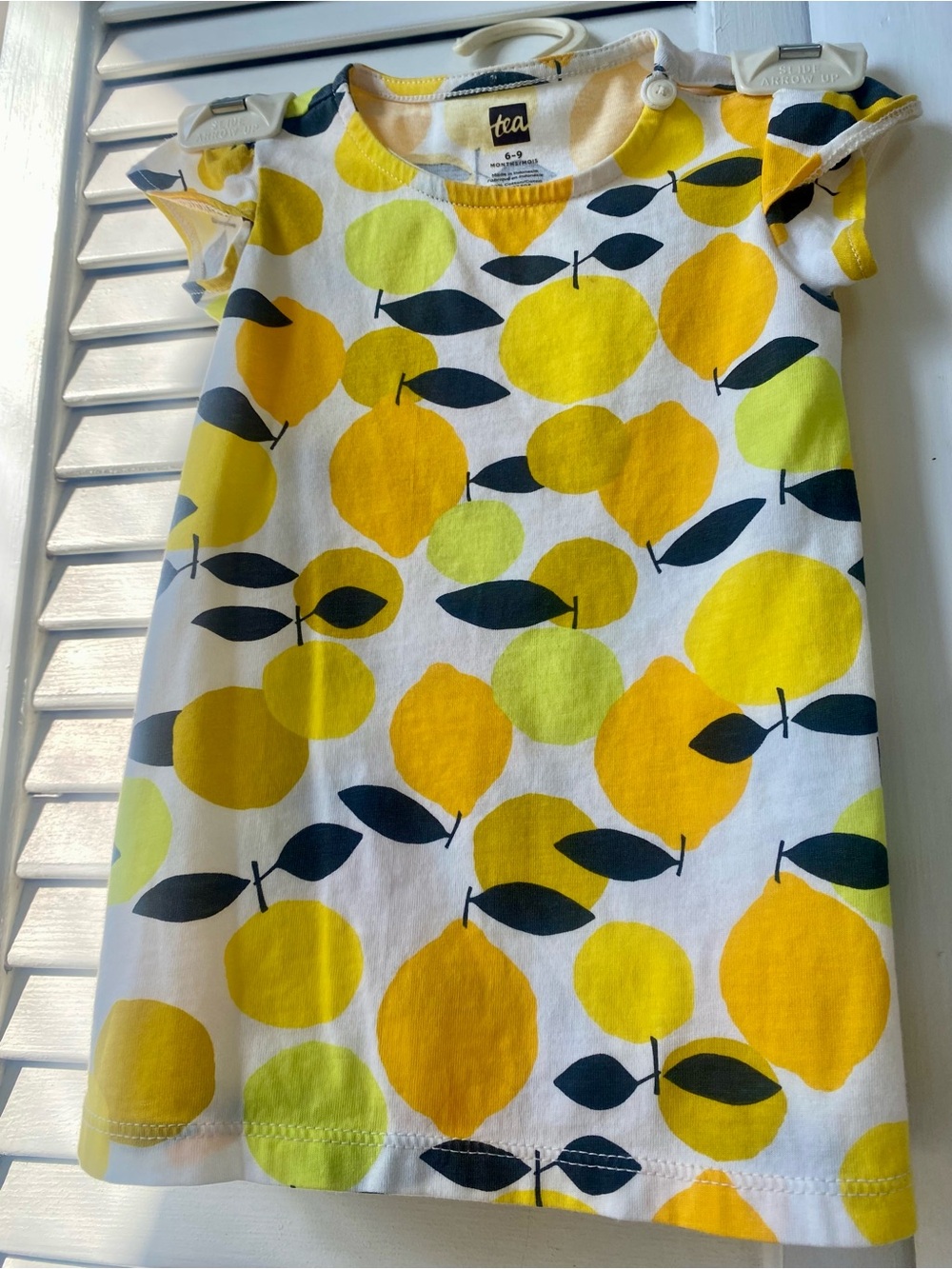 Tea Collection Baby Lemon Print Dress 6-9 Months 100% Cotton
